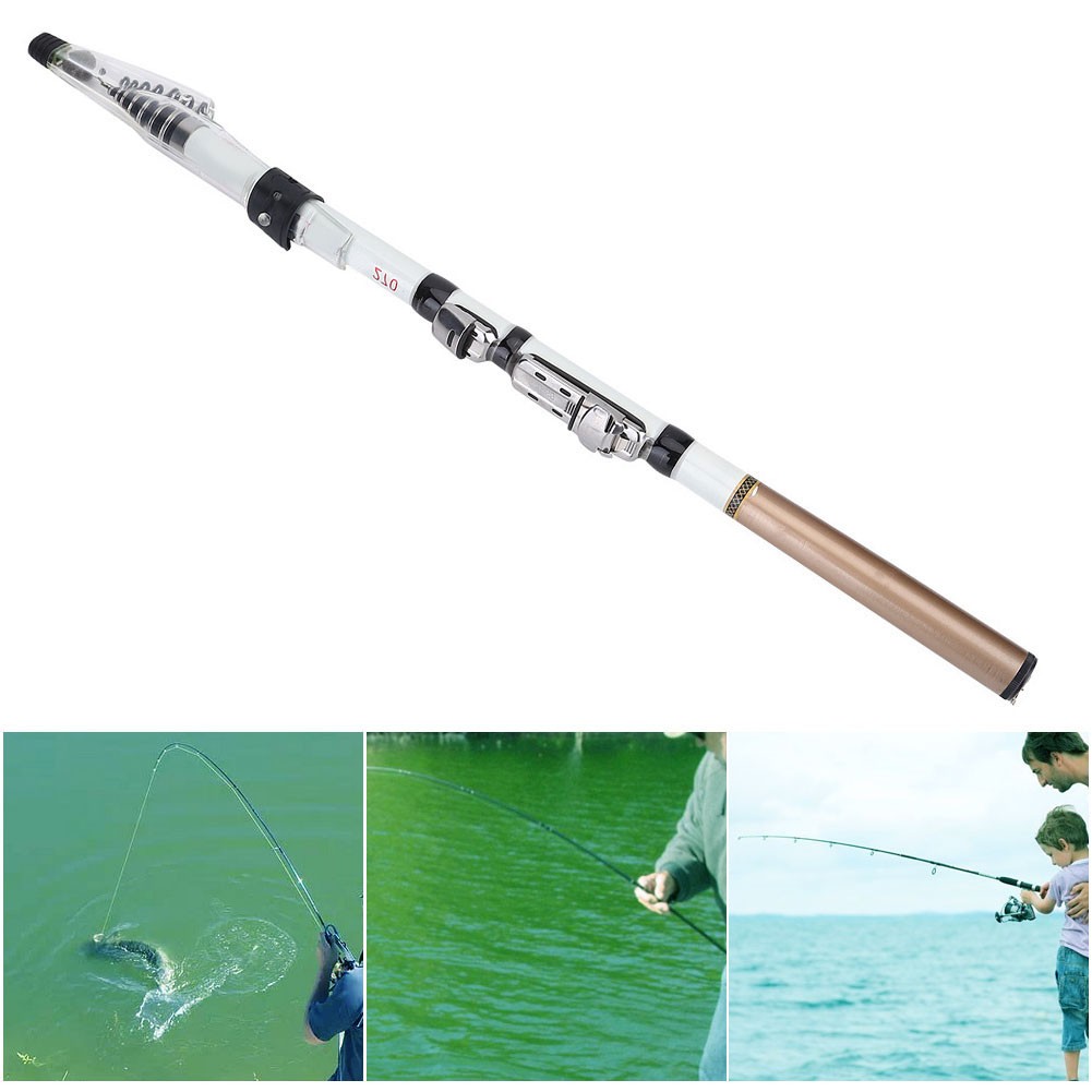 Portable Telescopic Fishing Rod Travel Spinning Fishing Pole Carbon Fiber CGVV
