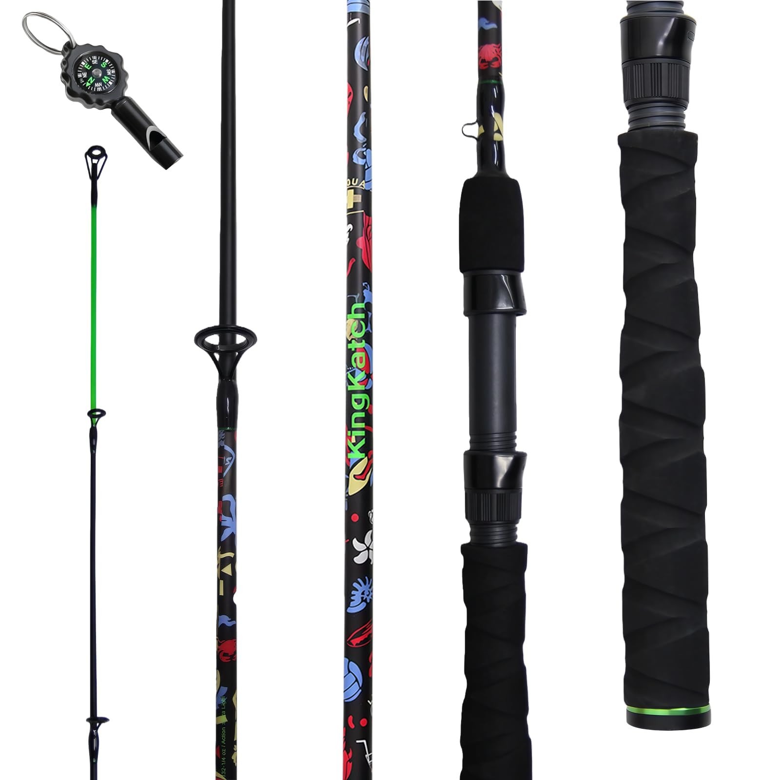 Ultra-Light 5’6″ Spinning Fishing Rod, Durable Graphite & Glass, Sensitive Strik
