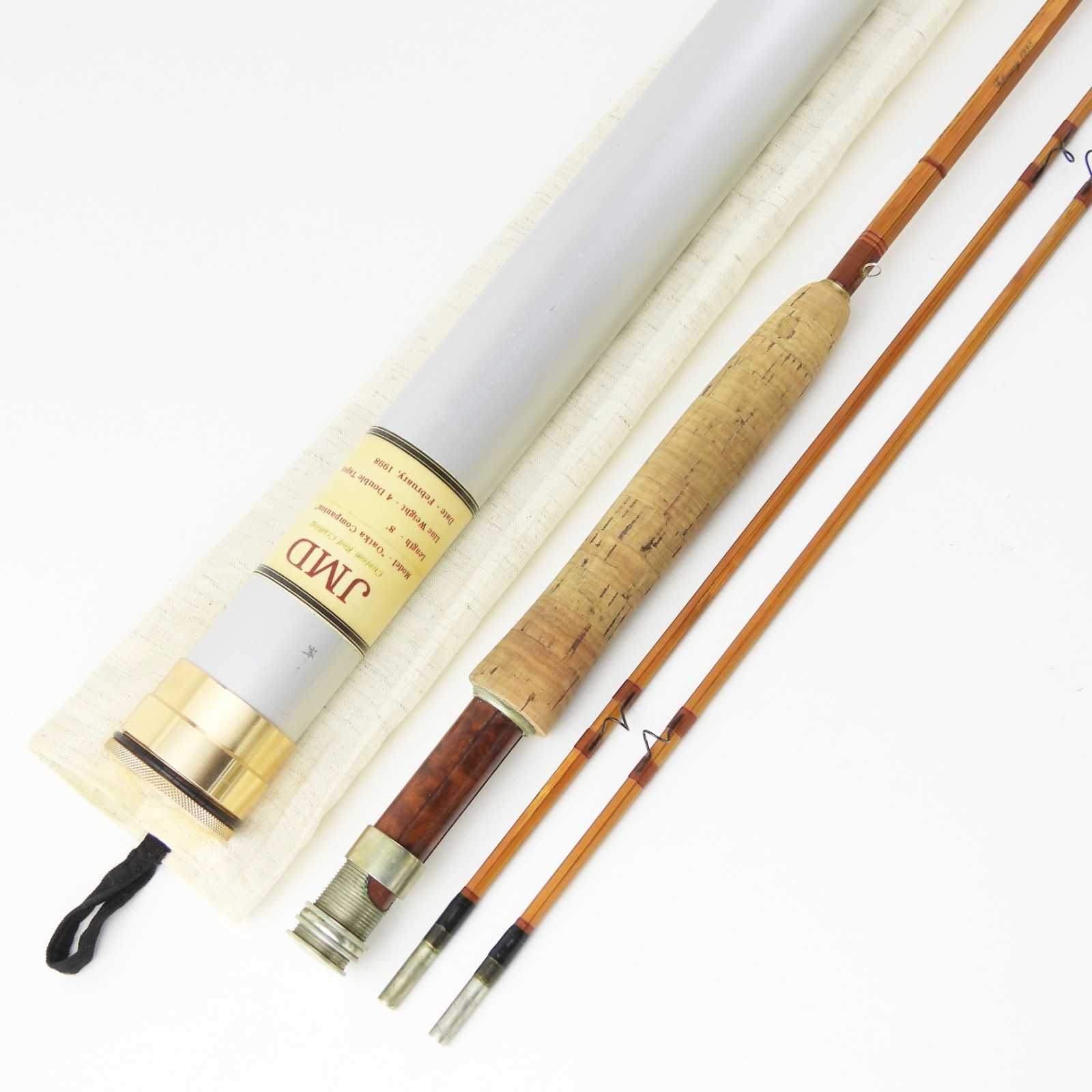 John M. Dann “Oatka Creek Companion” Bamboo Fly Rod. 8’. 4wt. W/ Tube & Sock.