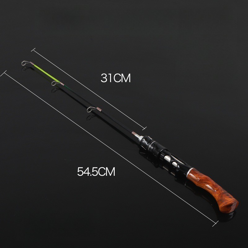 Ice Fishing Rod 50cm Fiberglass Construction Wood Handle for Cold Climates