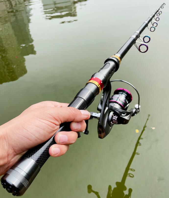 1.8M-3.6M Fishing Rods Telescopic Pole Saltwater Carp Carbon Fiber Spinning Rods