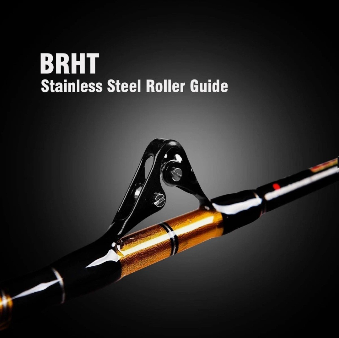 Fiblink Saltwater Fishing Rod 1 Piece Heavy Action Trolling Rod 5′ 6″ 50-80 lbs