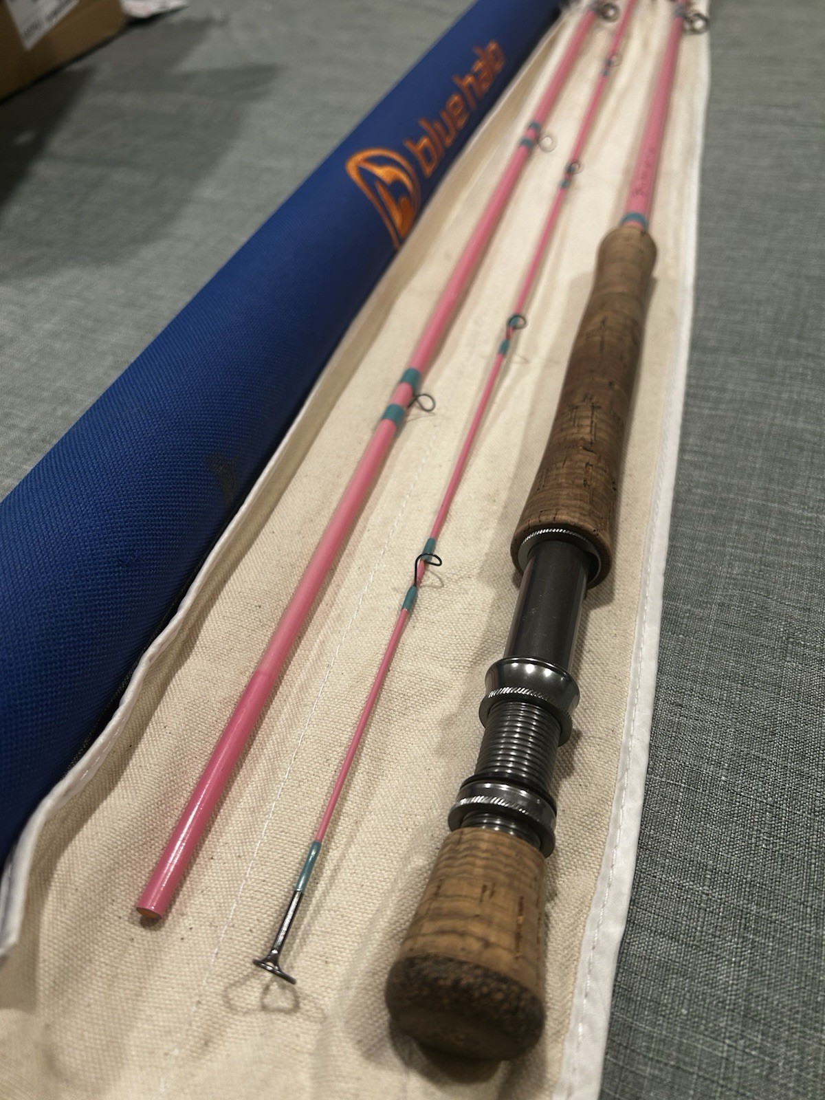 Blue Halo 7’9″ 7 wt Pink Fly Fishing Rod with Tube for Trout
