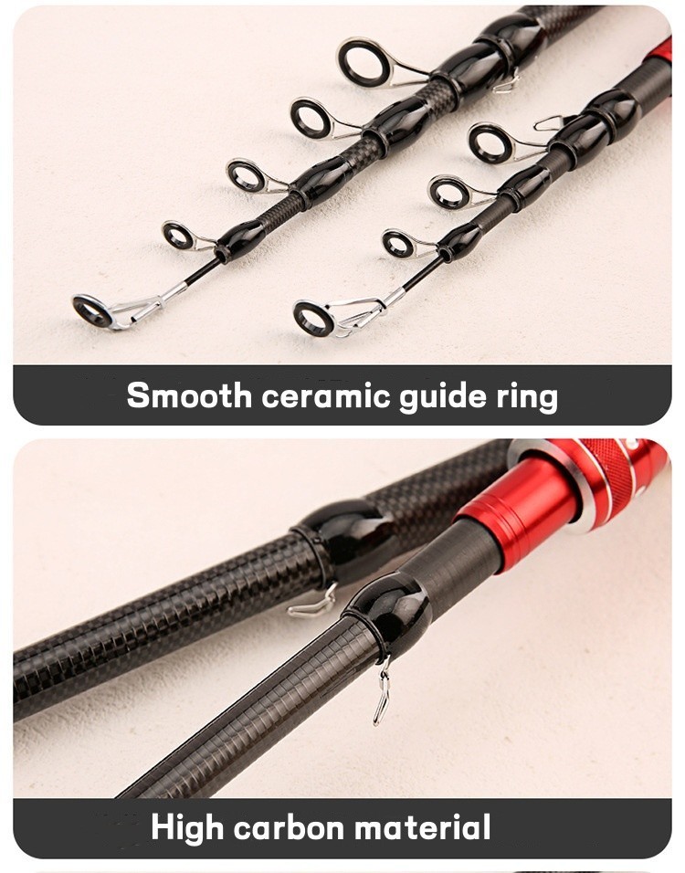 Lure Fishing Rod Carbon Fiber Ultralight Teleacopic Spinning Casting Rod Travel
