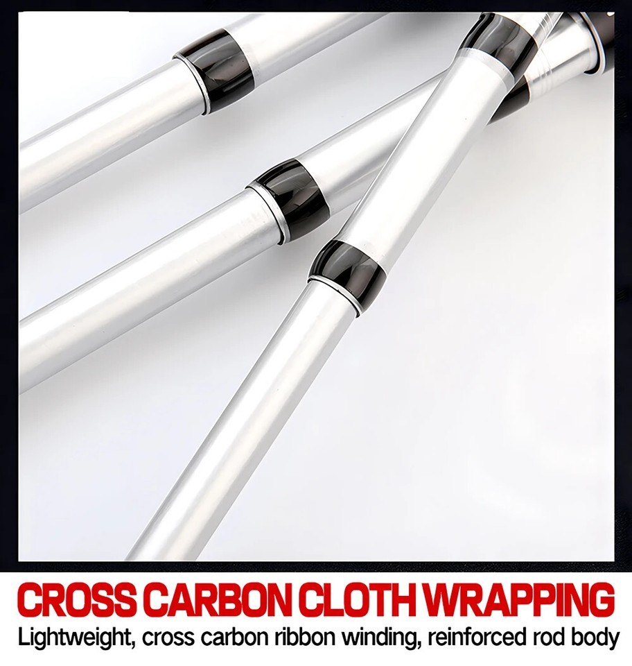 Hard Telescopic Fishing Rod Long Casting Pole Carbon Fiber 1.5m-2.4m Fast Pole