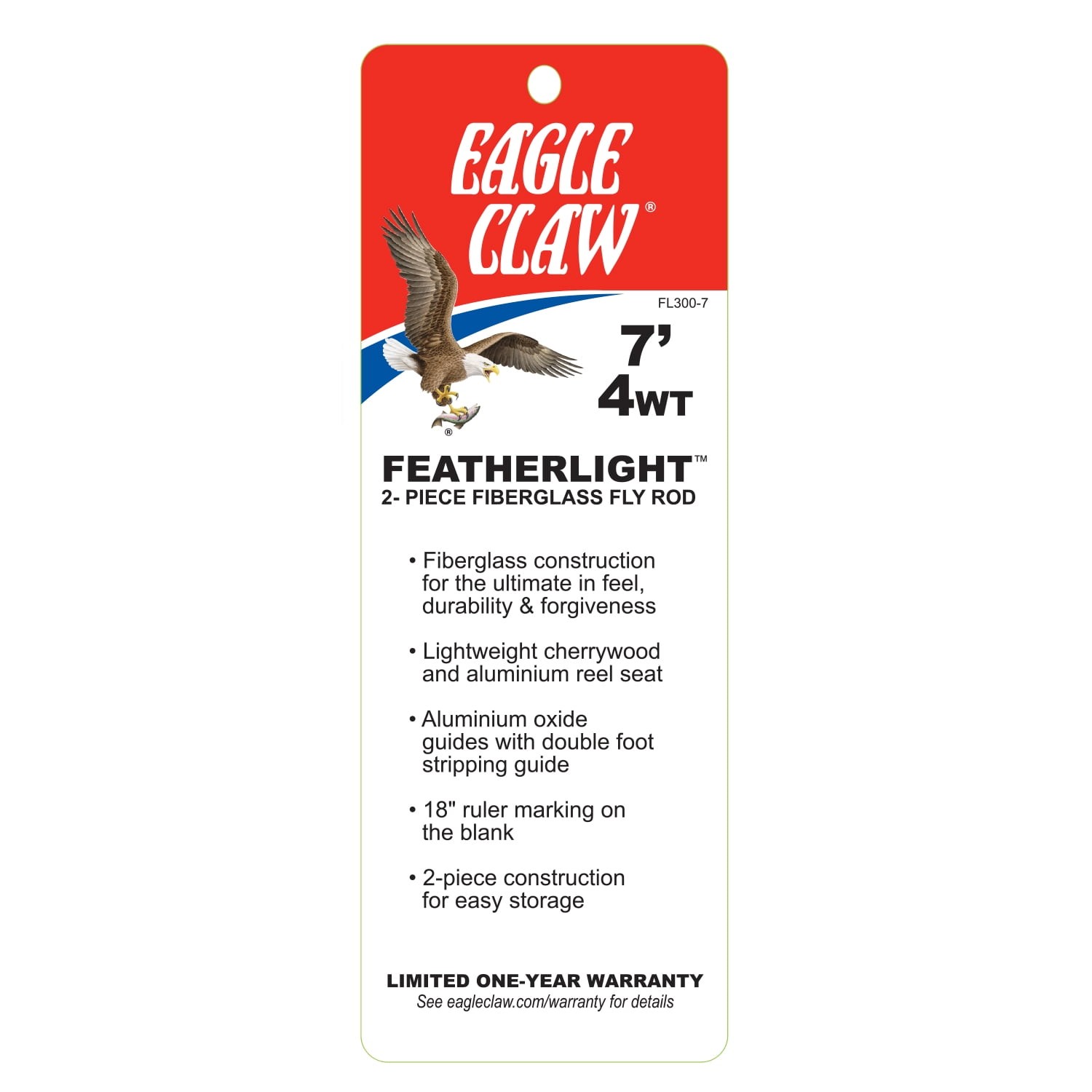Eagle Claw FL300-66 2-Piece Featherlight Fly Rod