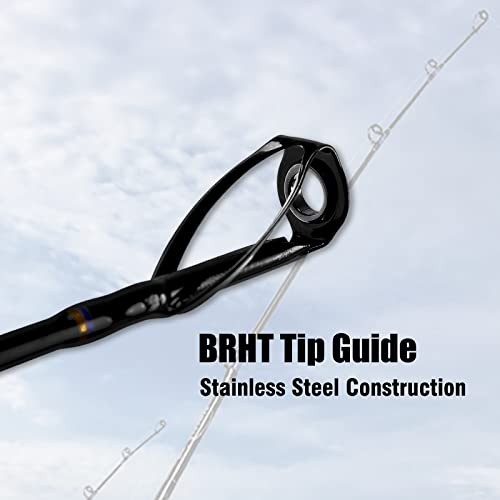 1-Piece Conventional Boat Rod Saltwater Offshore Graphite Spinning Fishing