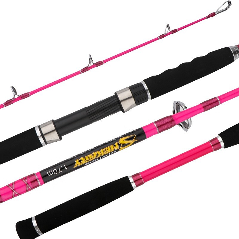 Fishing Rod 1.7M Carbon Fiber Spinning Boat Rod Travel Fast Pole Lure WT 80-120g