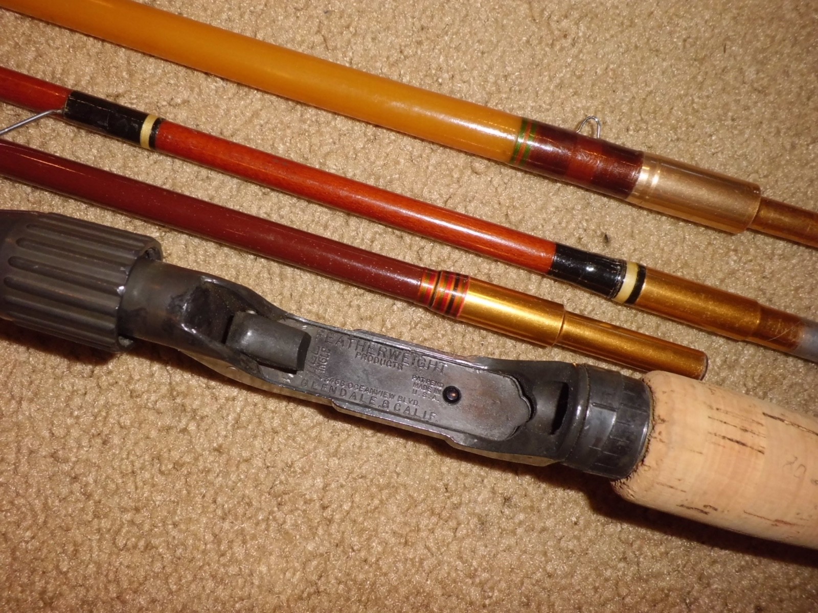 Vintage Customs and Silaflex Baitcasting Rod Tips w/ Featherweight Handle- USA