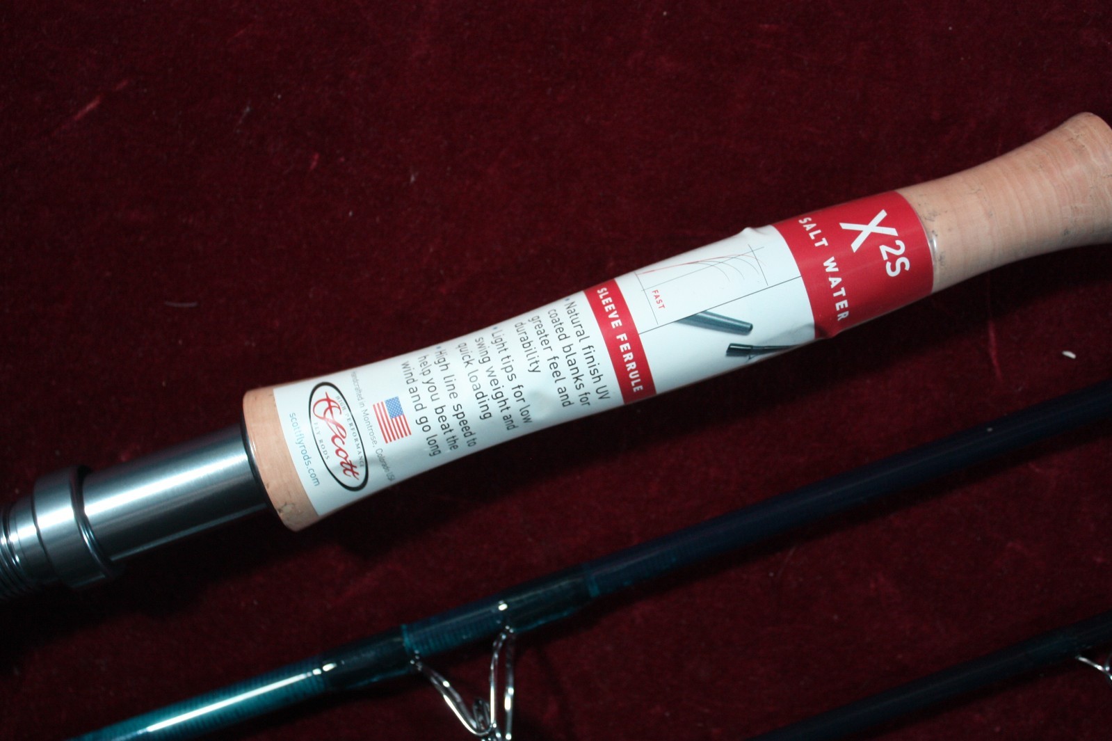 * SCOTT FLY RODS SALT WATER X2S 8WT 9′ FLY ROD X2S908/4 PIECE & CASE MINT NOS *