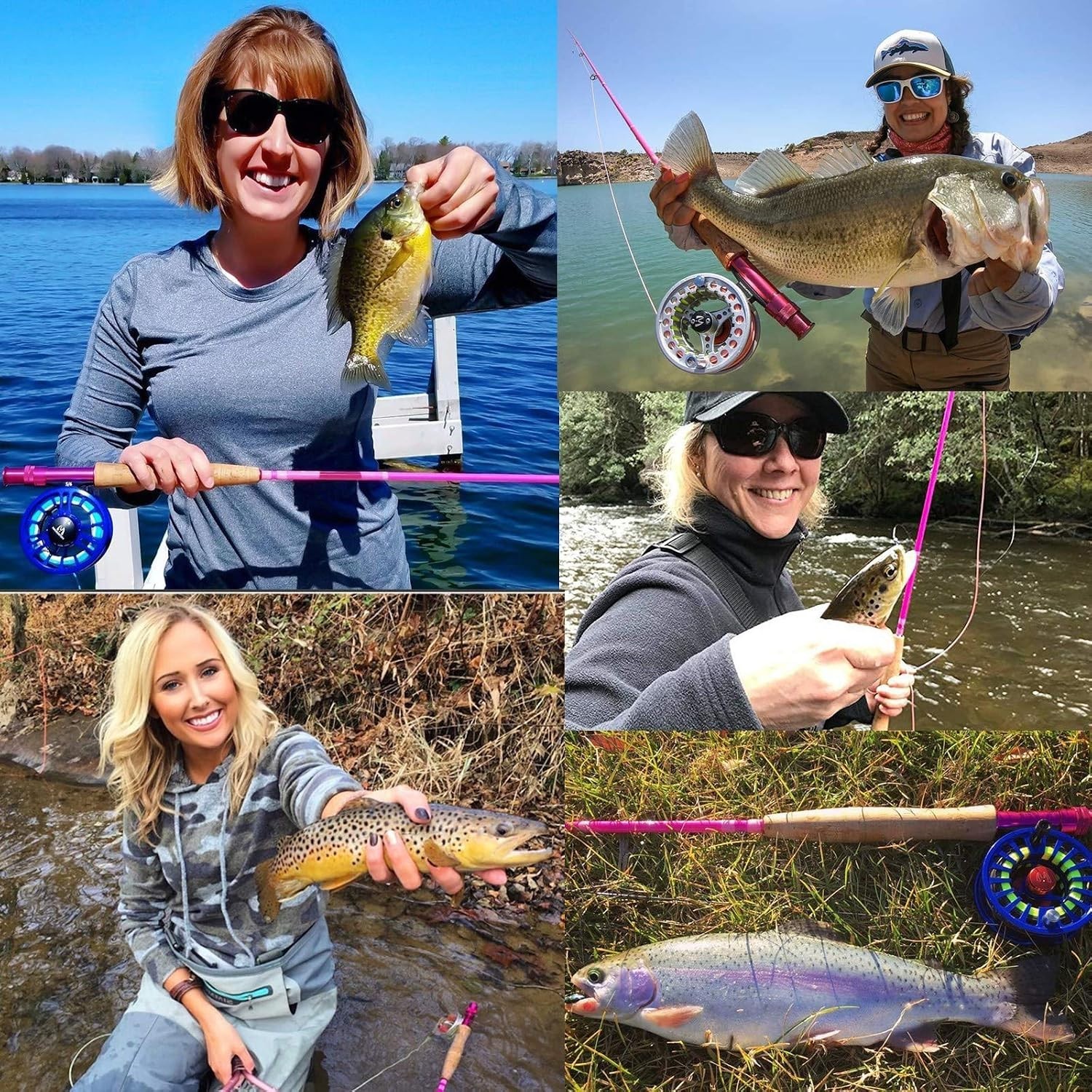Women’s Elegant Pink Fly Fishing Rod: 2/5-weight with Rod Tube