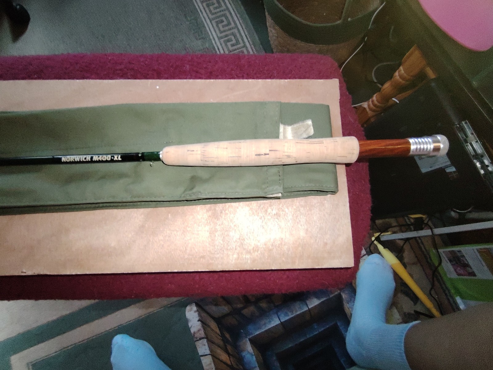 Vintage David Norwich 2 Piece 9’6″ 5/7 Fly Rod + cloth Case MX 400 XL graphite