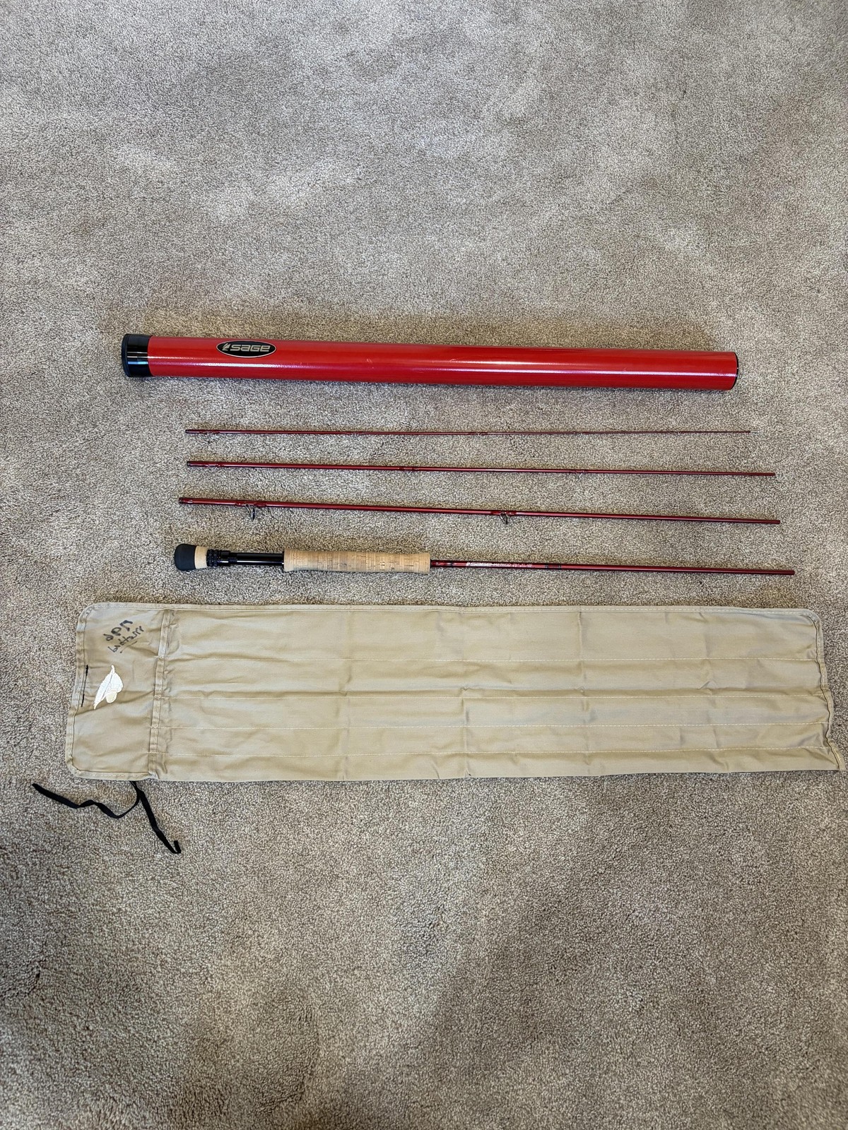 Sage Method 796-4 Fly Rod 9’6 7wt 4 Piece Red Graphite Konnetic Extra Fast Rod
