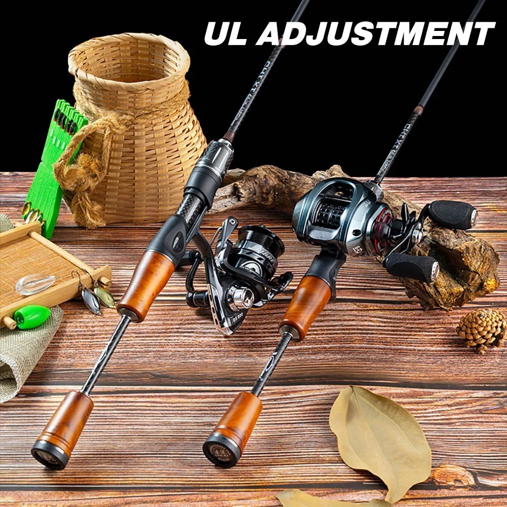 1.68M Lure Fishing Rod Spinning Casting Rods Poles Carbon Fiber Travel Pole Bass