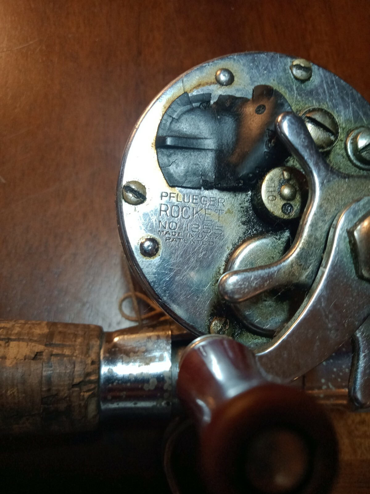 Fishing Rod St Croix Fiberglass Double Power Pflueger Rocket Reel (Tip Broken)