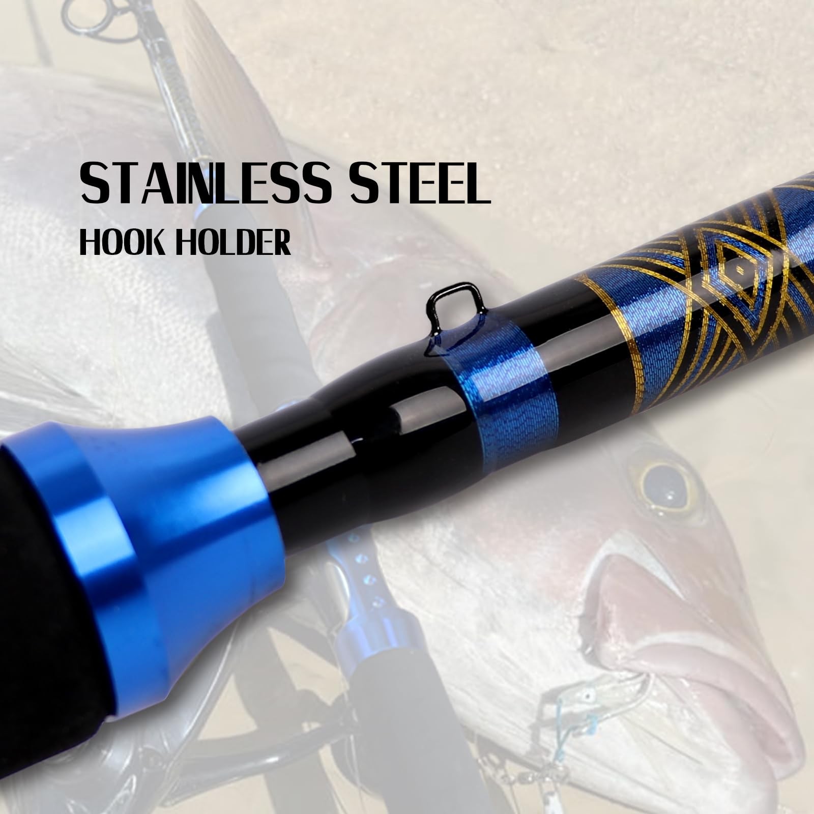 Saltwater Graphite Jig Jigging Spinning Fishing Rod 2 Piece Deep Sea Jig Pole…