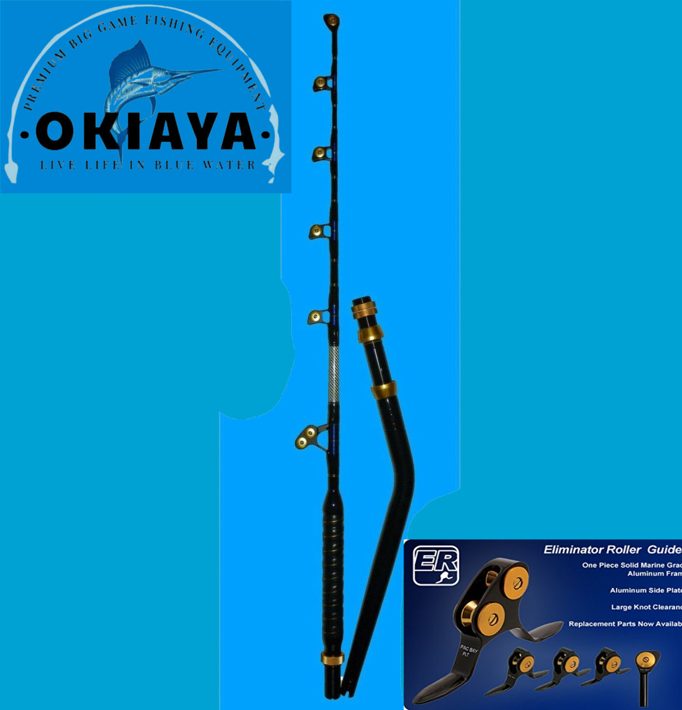 OKIAYA PAC BAY BENT BUTT 80-130LB VENOM PRO Trolling Rod For PENN OR TIAGRA