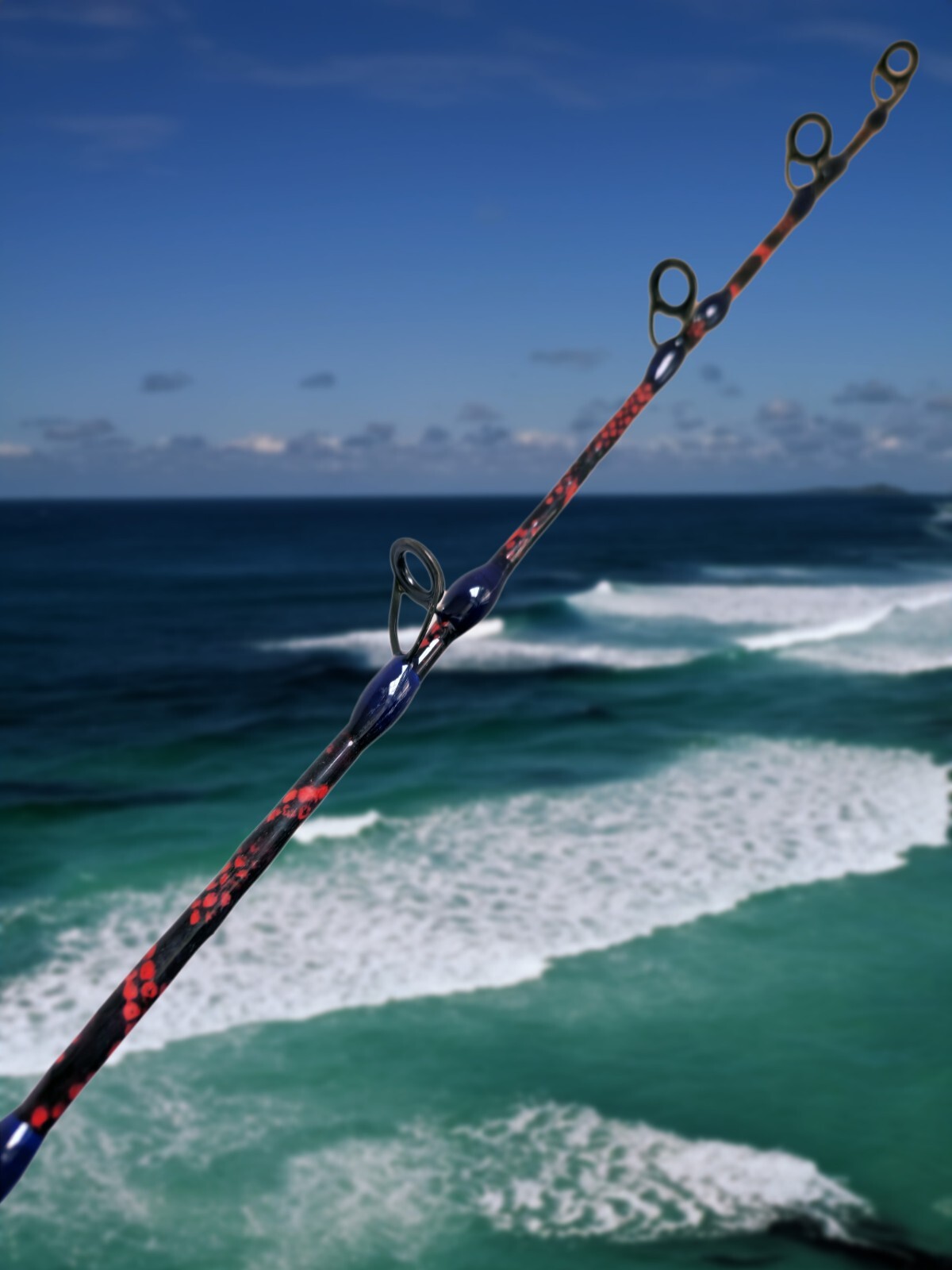 Custom Python Skin Fishing Rod with Real Snake Skin Grips and laminated to tip.