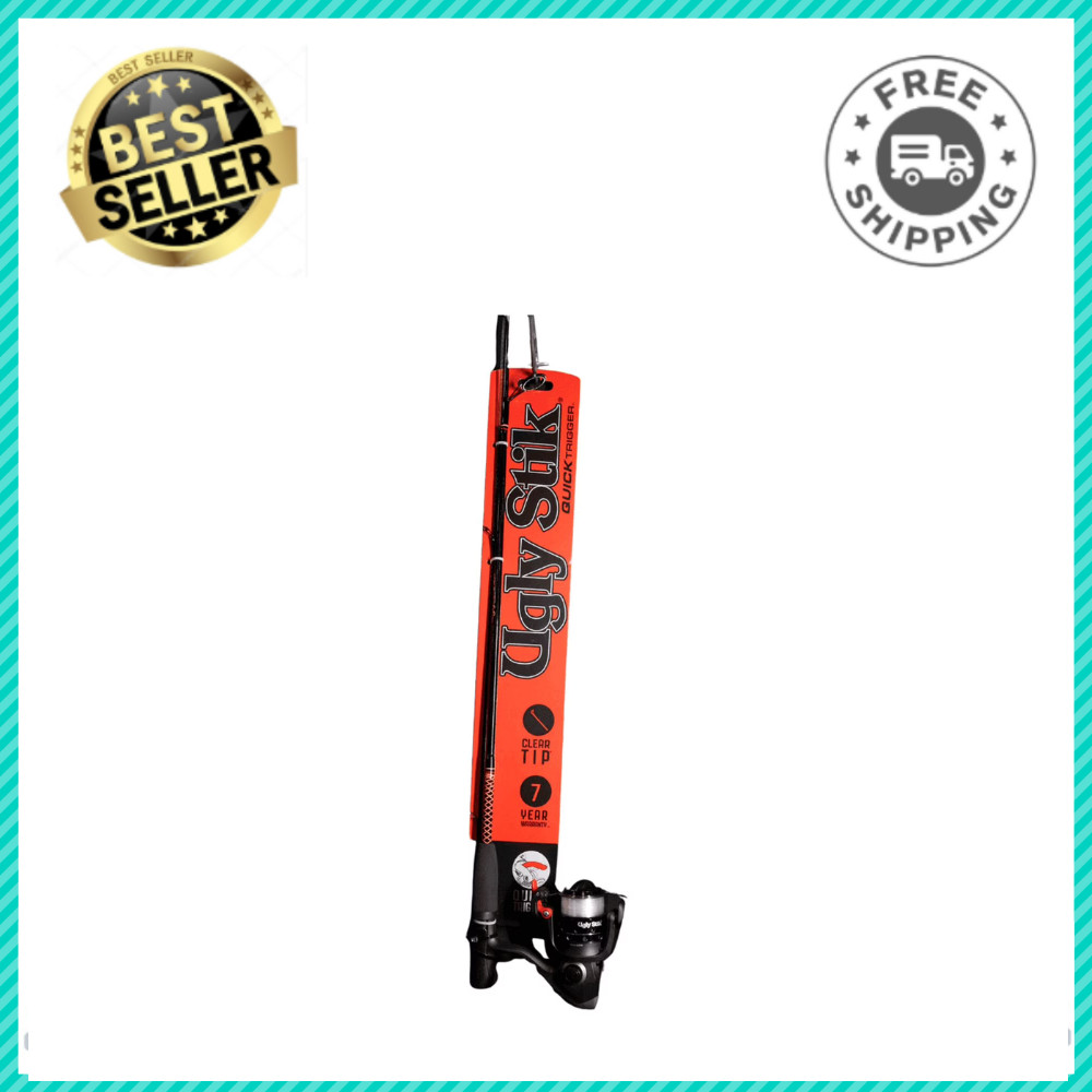 Ugly Stik Quick Trigger 5ft Spinning Fishing Rod and Reel Combo, Durable, Smooth