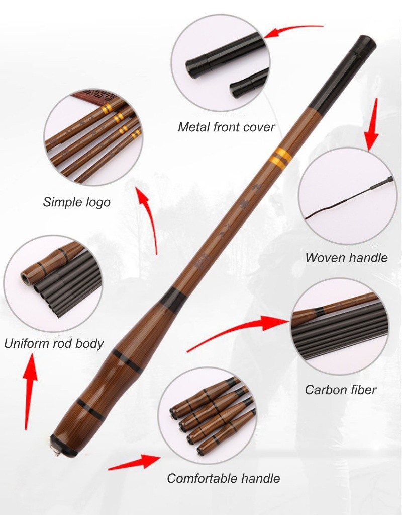 Ultra-short lightweight hard-action fishing rod for stream fishing fishing gear