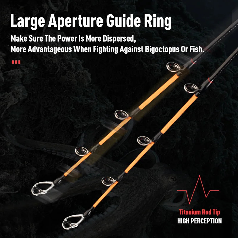 Octopus Jigging Rod 1.7M Carbon H Power Boat Fishing Rod Squid Cuttlefish