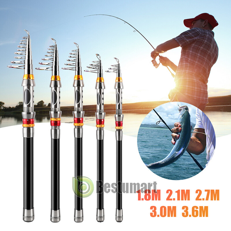Carbon Fiber Telescopic Fishing Rod Sea 1.8-3.6 Saltwater Portable Spinning Pole