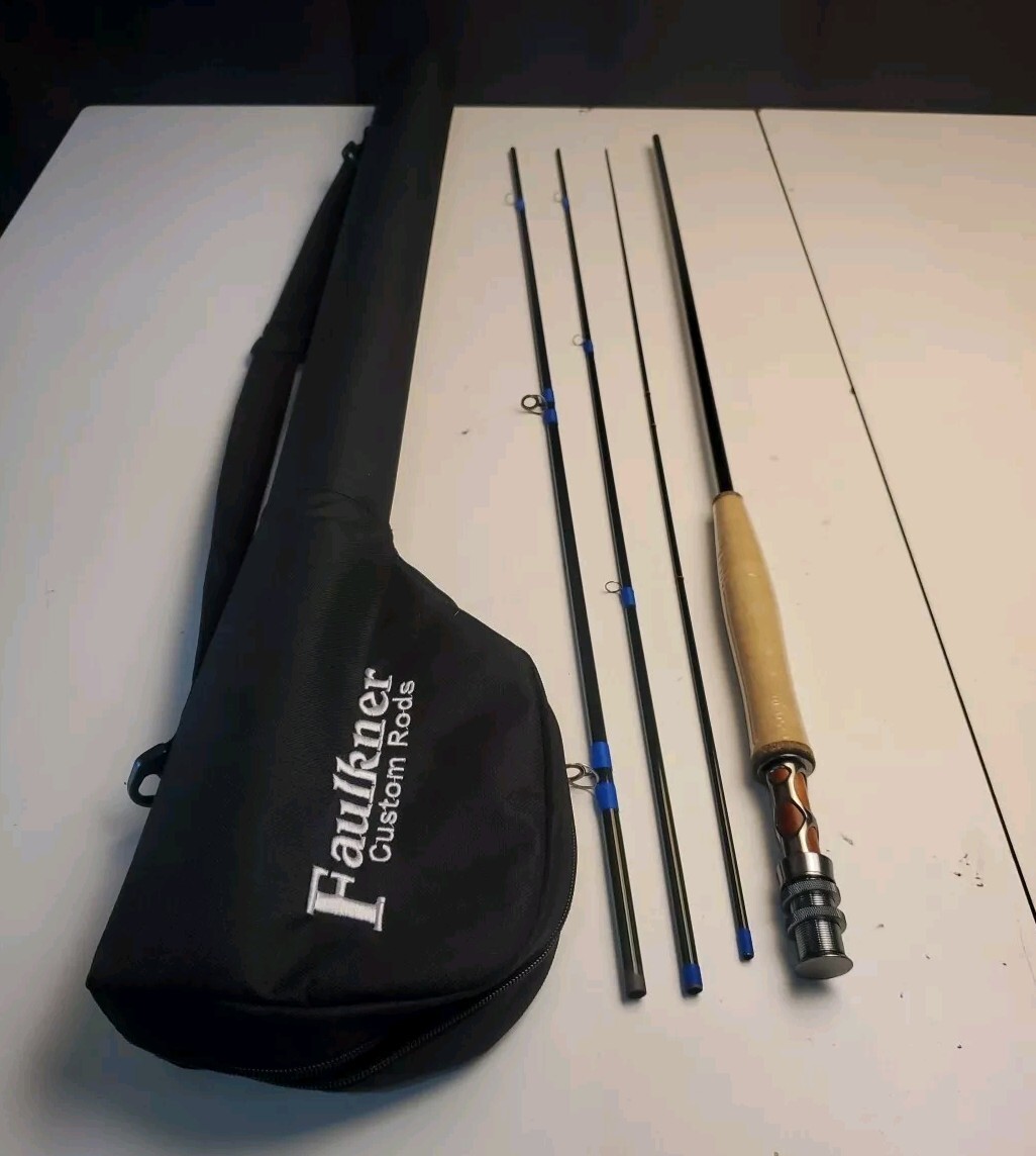 Custom-Built “Faulkner” Green 9′ Fly Fishing Rod With Case