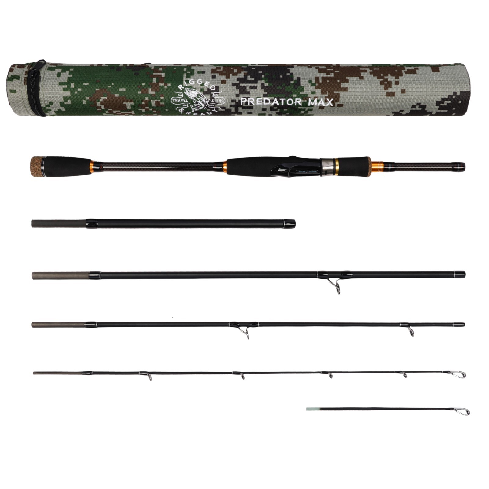 Predator Max Spin Baitcast Rod +Micro Trigger+Rod Extension Travel fishing Rod