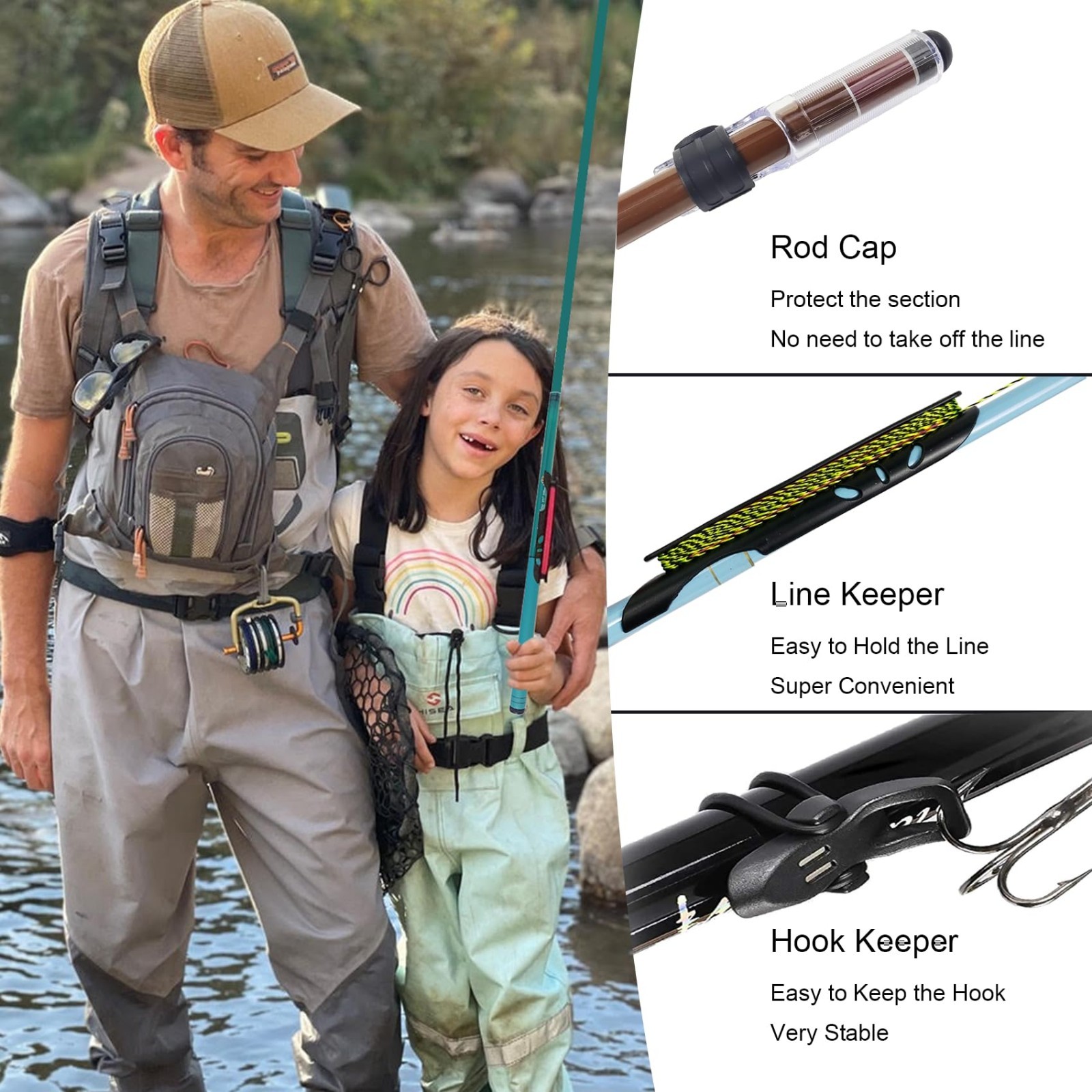 7ft/8ft Tenkara Rod Kit – Lightweight, Durable 24T Carbon Fiber, Easy to Cast, B