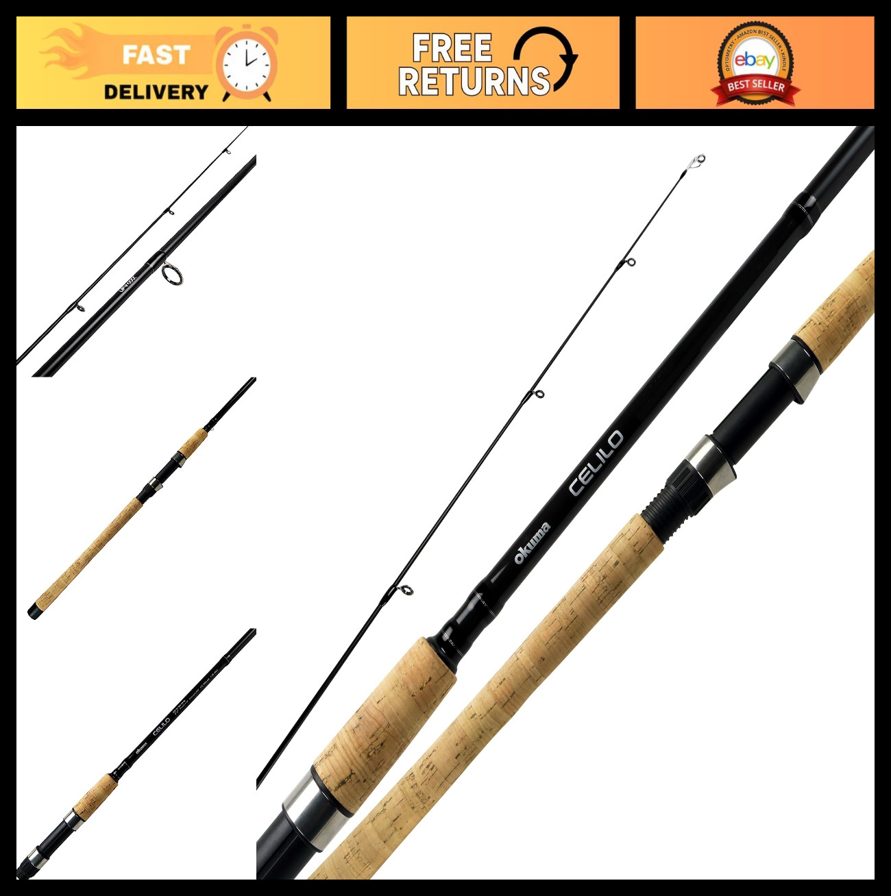 Lightweight Graphite Fishing Rod for Salmon & Steelhead, 9’6″, Medium Light Acti