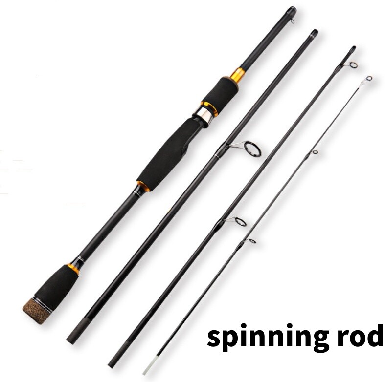 1.8M 2.1M Travel Fishing Rod Carbon Fiber Spinning Casting Lure Pole Fast Rods
