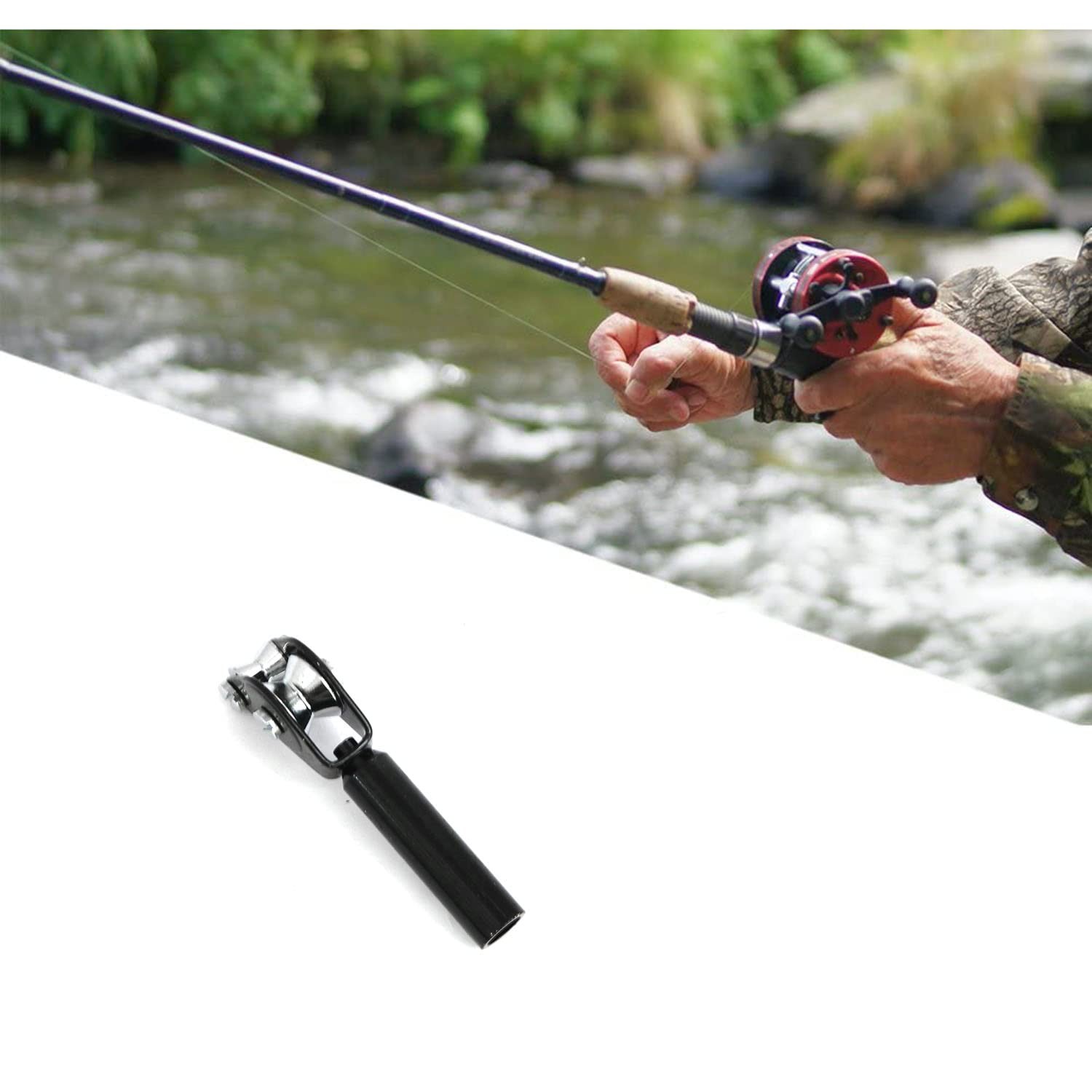 heyous Stainless Steel 7mm Fishing Roller Guide Tip Top 55x7mm, Black