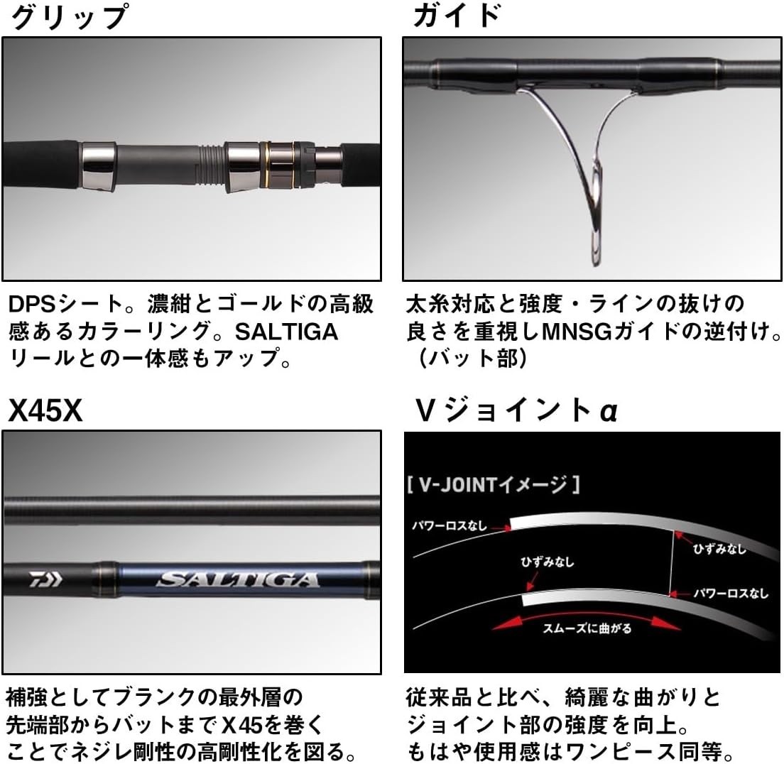 Daiwa SALTIGA C 83-6 Spinning Rod Carbon Fiber Unisex Adult 2.51m 2-pieces NEW