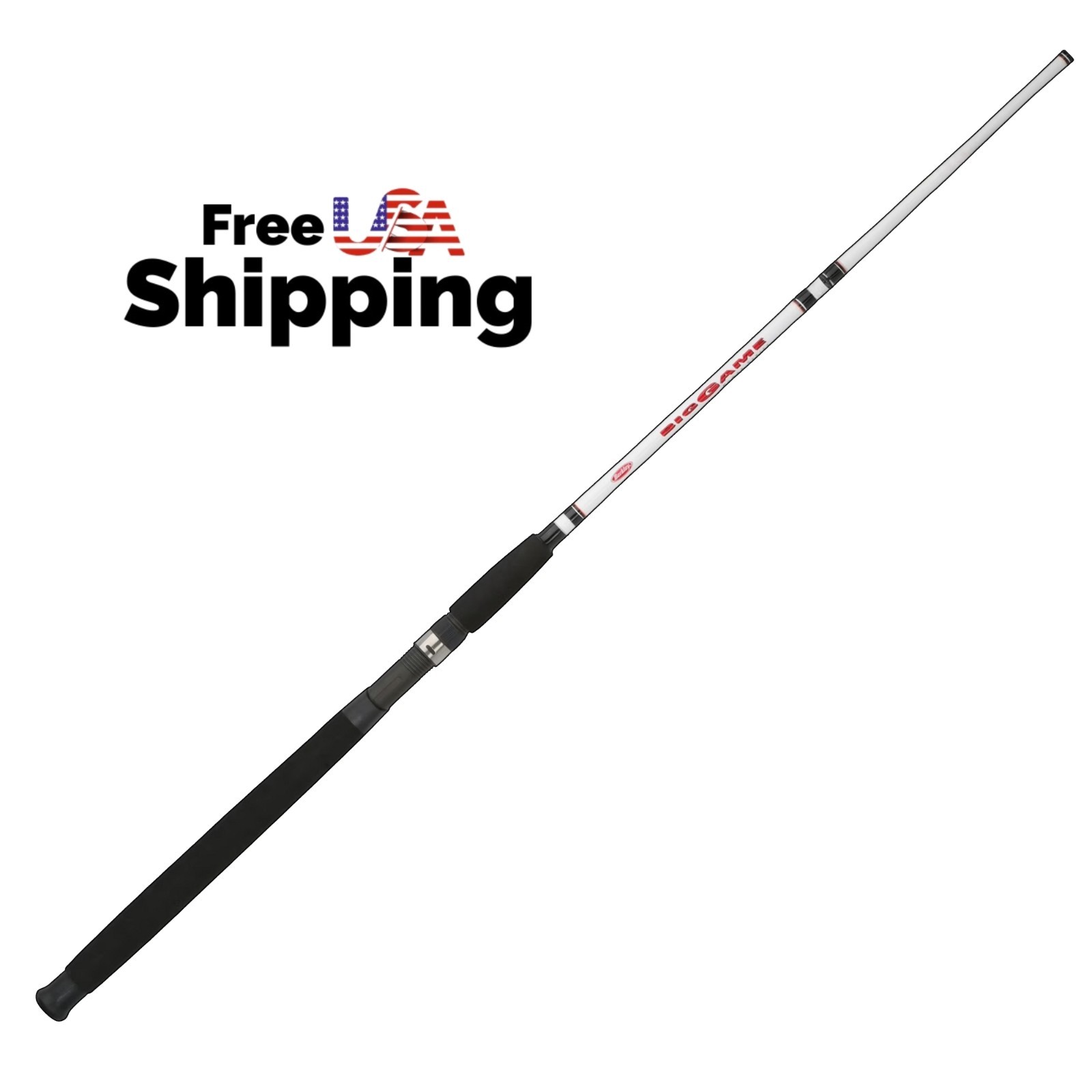 7 Ft Medium Heavy Casting Rod 2 Piece Fiberglass Big Game Fishing Pole Fast