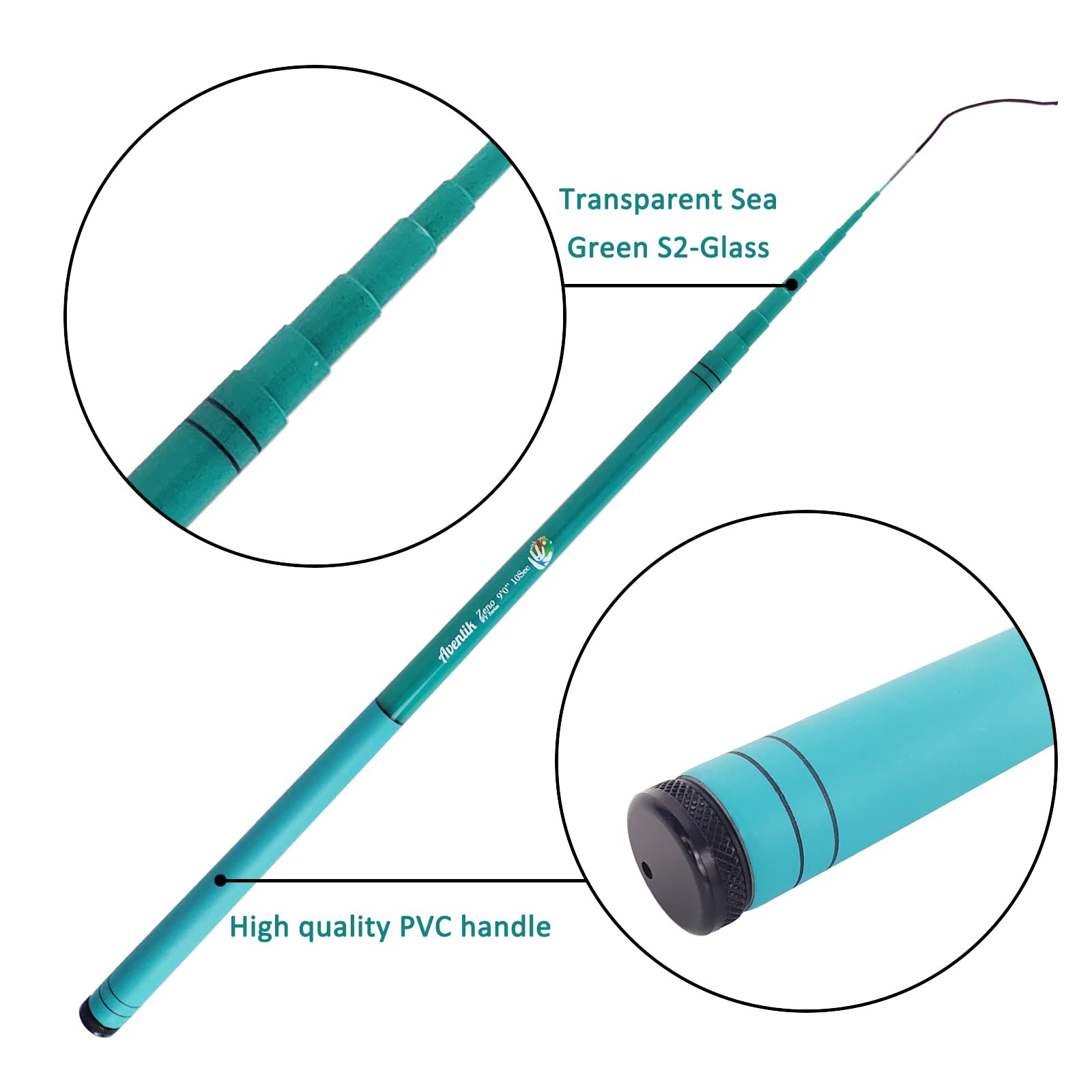 Eupheng Aventik Zeno S2-Glass Tenkara Rod90 10Sec Sea Green