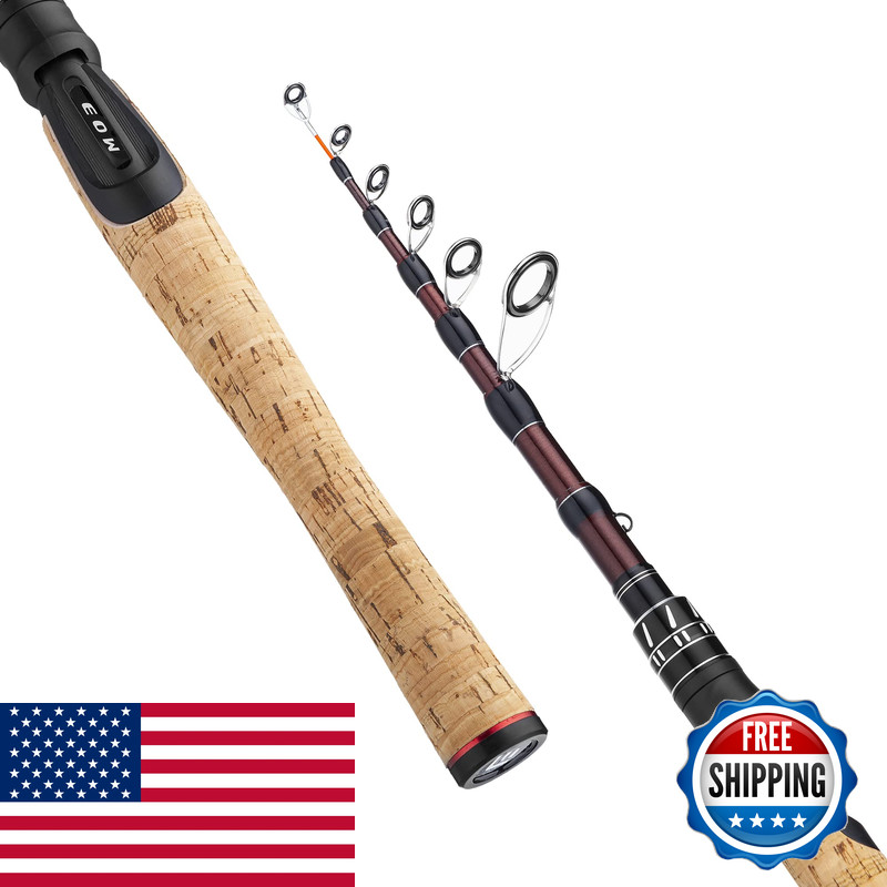Eow Xpedite Portable Telescopic Fishing Rods Spinning Casting 24T Carbon Blanks