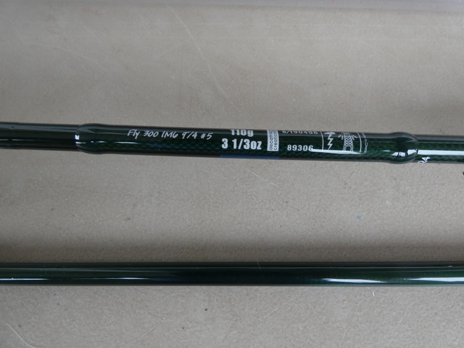GEOLOGIC 9′ 5wt 4 Pc Classic Action IM6 3 1/3 Oz Fly Rod Green Black Matte