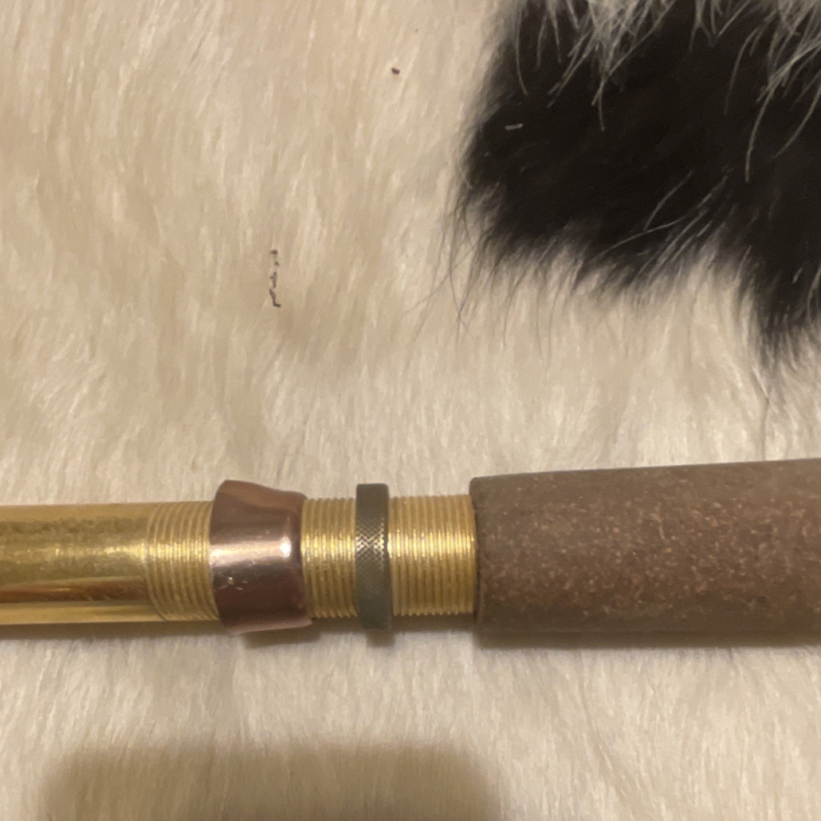 Cork Fishing Rod Handle Grip, Sliding Ring Reel Seat, Spinning 1pc Brown/Gold