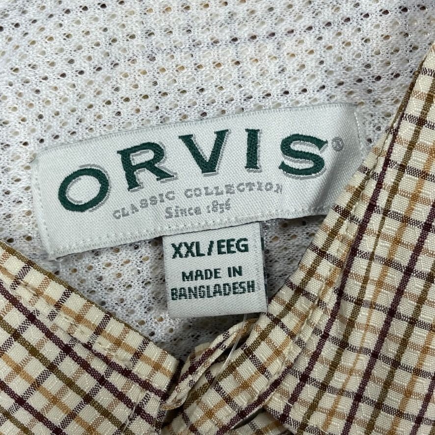Orvis Mens Long Sleeve Tech Shirt XXL UPF 30+ Quick Dry Roll-Tab Sleeves a0383