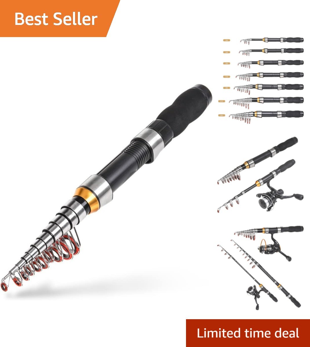 Compact Telescopic Fishing Rod – 1.0m-2.3m Glass Rod for Travel & Adventure