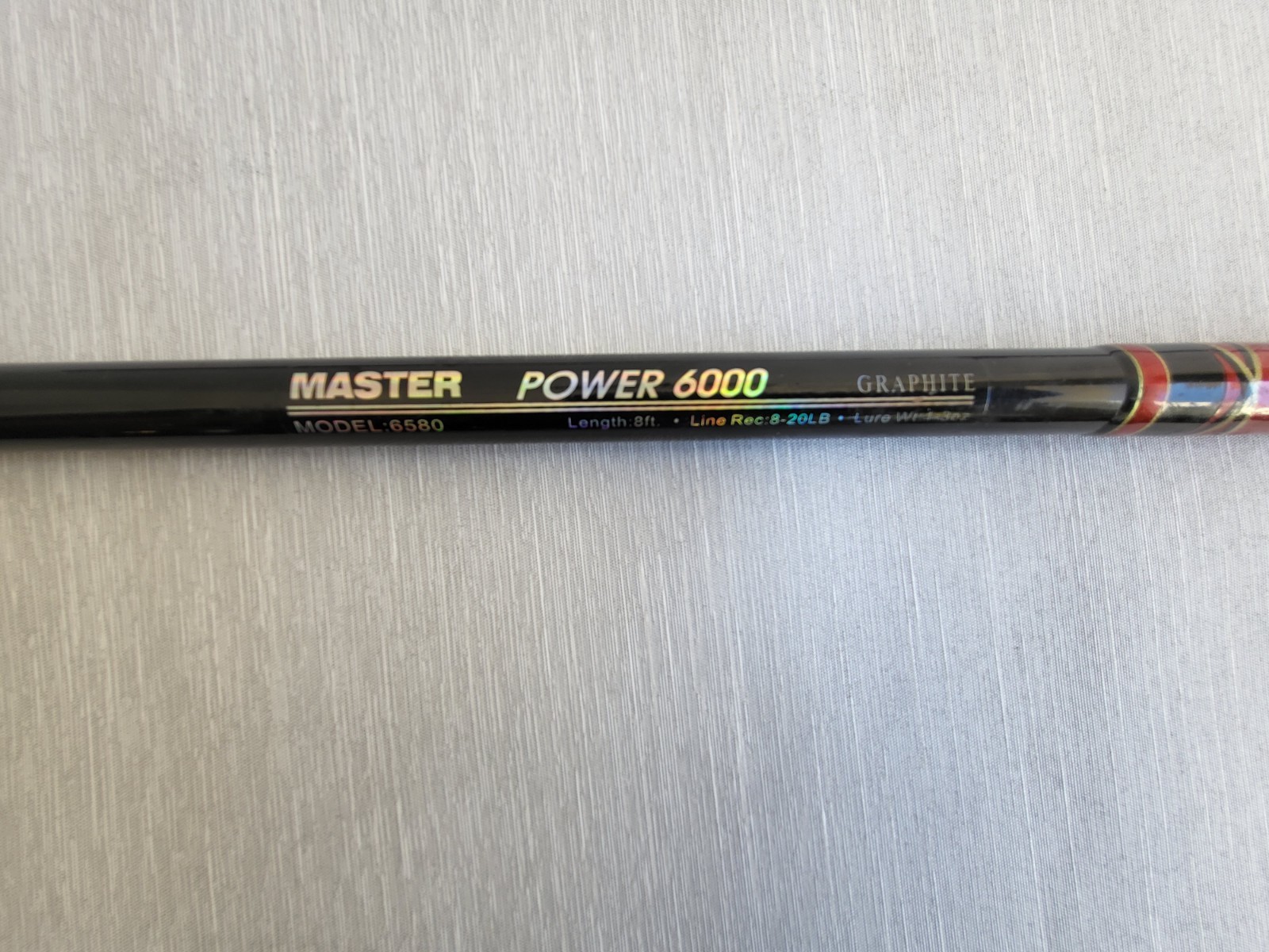 Master Power 6000 Graphite Fishing Rod 8ft 2pc Model 6580 Line 8-20lb Lure 1-3oz
