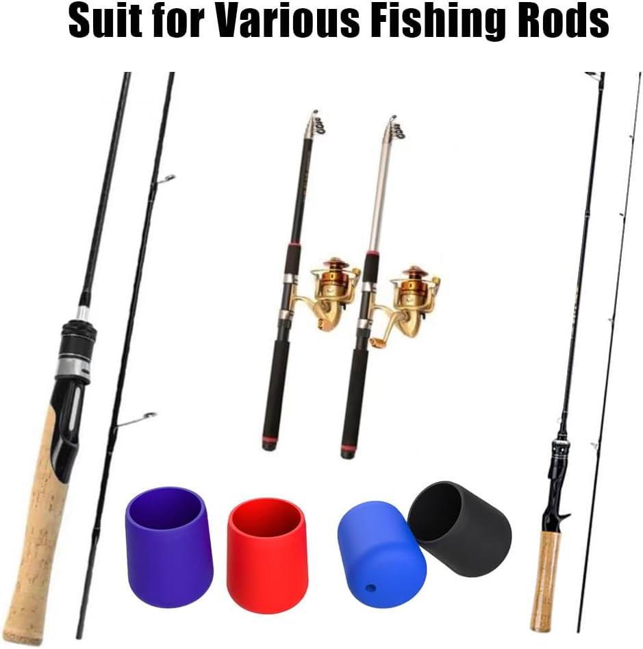 4 Pcs Fishing Rod Butt Cap Silicone Rod Butt Cushion Protect the Butt End of Rod