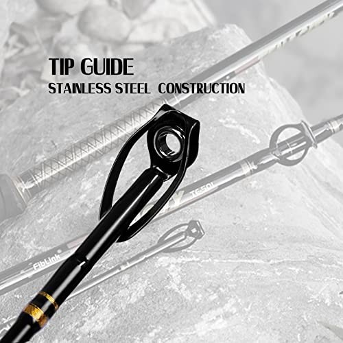 Heavy Duty Boat Trolling Rod – 1/2 Piece Saltwater Offshore Rod – Heavy Duty