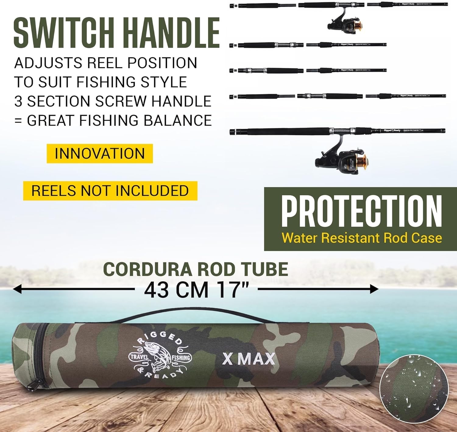 Rigged & Ready X Series Travel Fishing Rods. 6 Super Compact Combos and Rods,…
