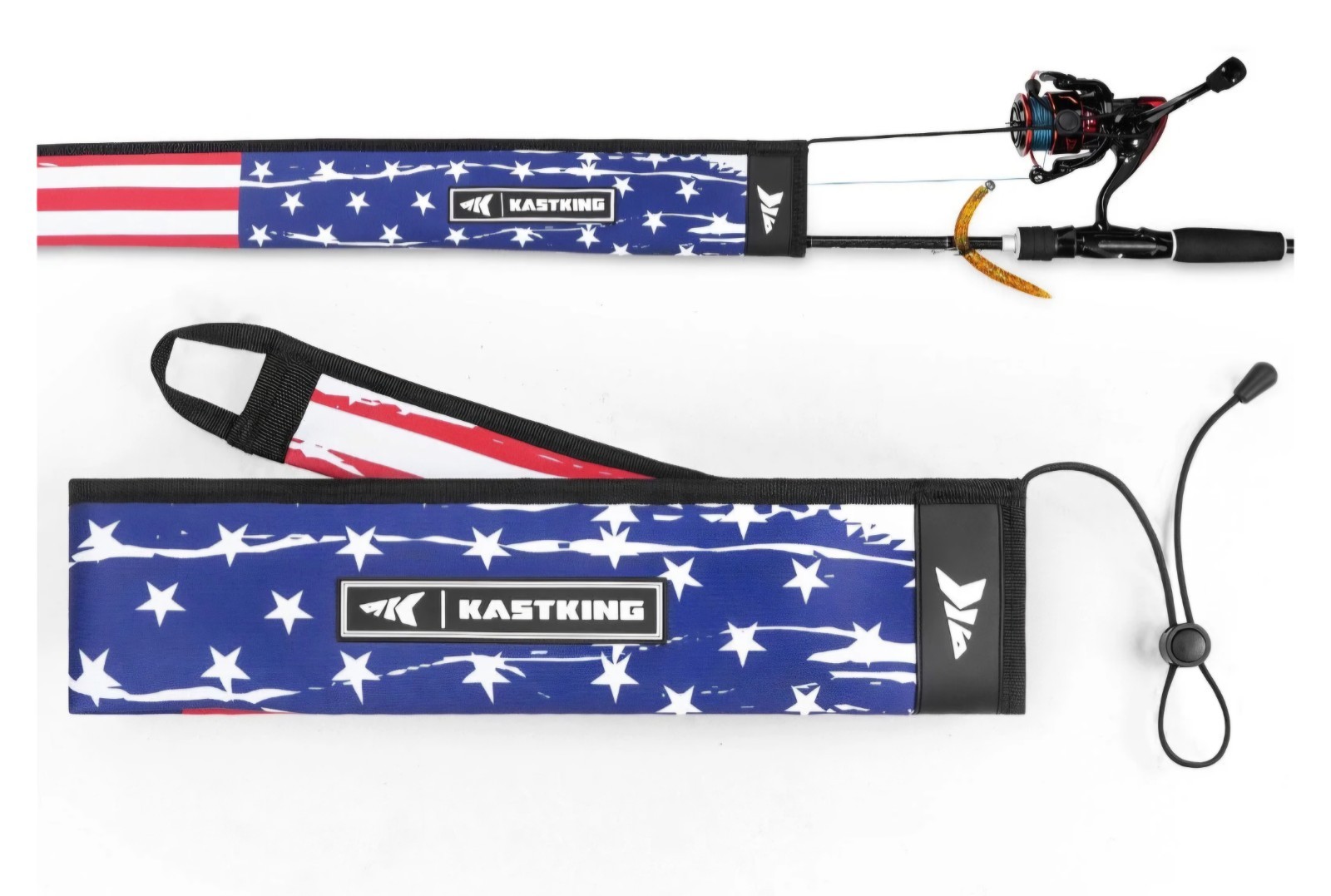 KastKing MeshGuard Neoprene Fishing Rod Sock Sleeve USA Flag Spinning Fly NEW
