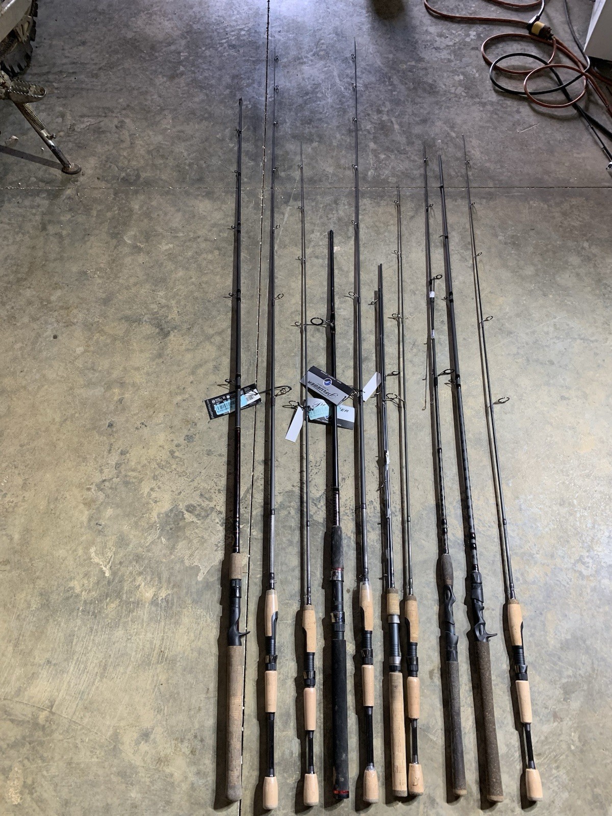 LOT OF 10 Assorted Brands FISHING RODS (BROKEN)