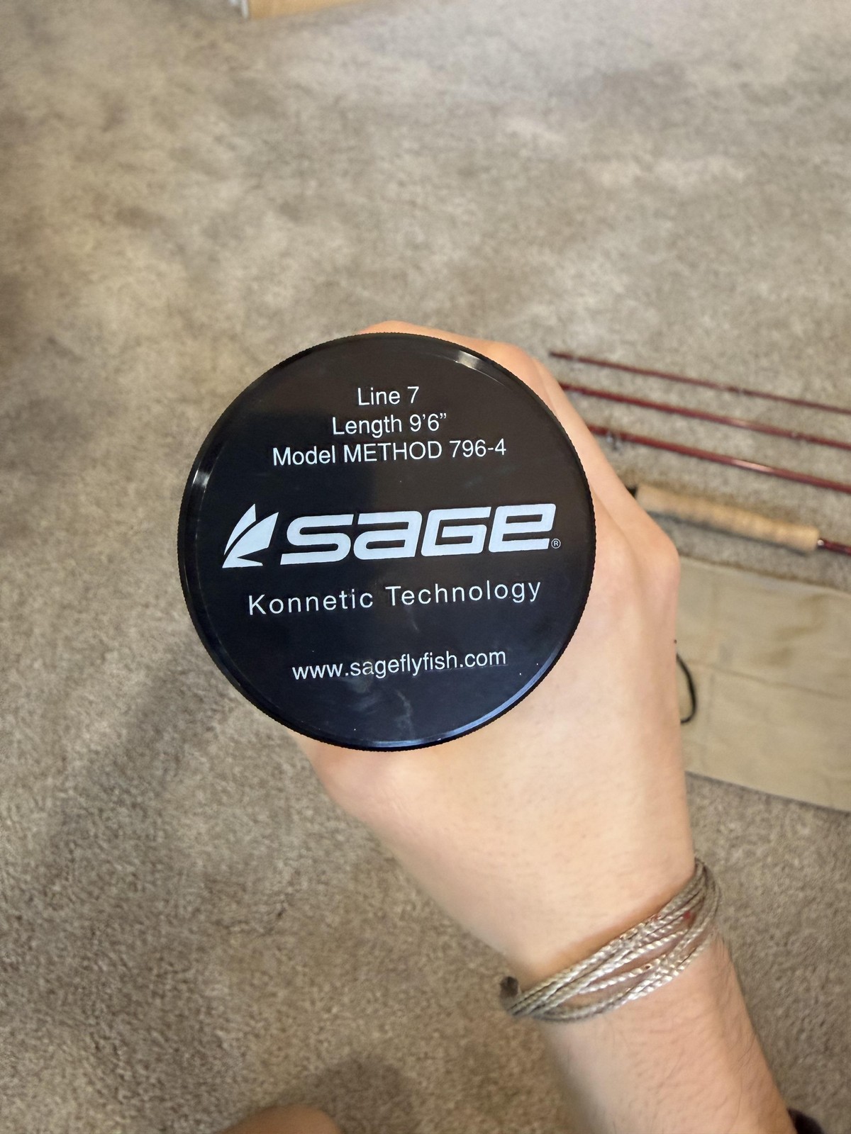 Sage Method 796-4 Fly Rod 9’6 7wt 4 Piece Red Graphite Konnetic Extra Fast Rod