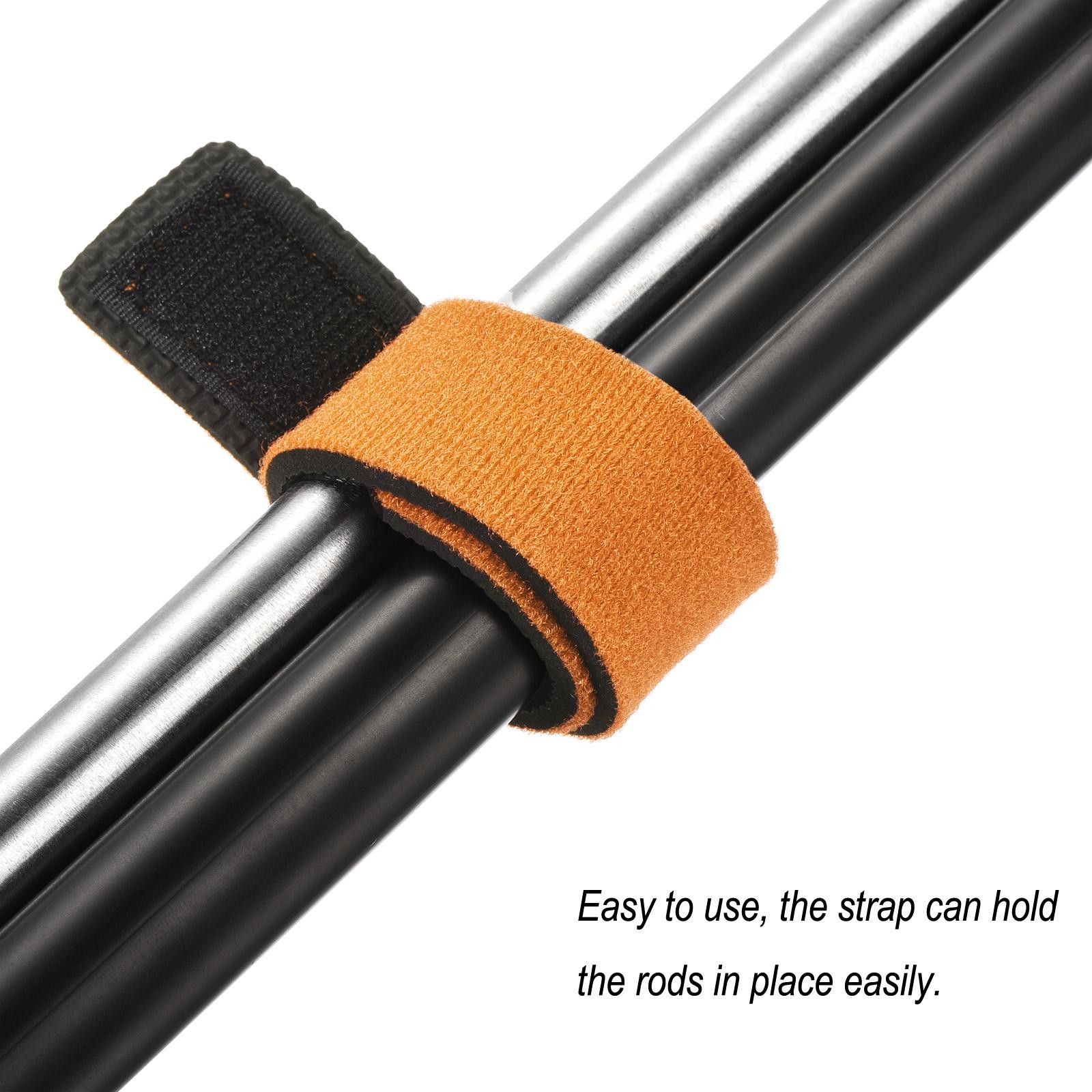 6pcs Fishing Rod Strap, 25cm Stretchy Belts Holders Pole Sleeve Cover, Orange