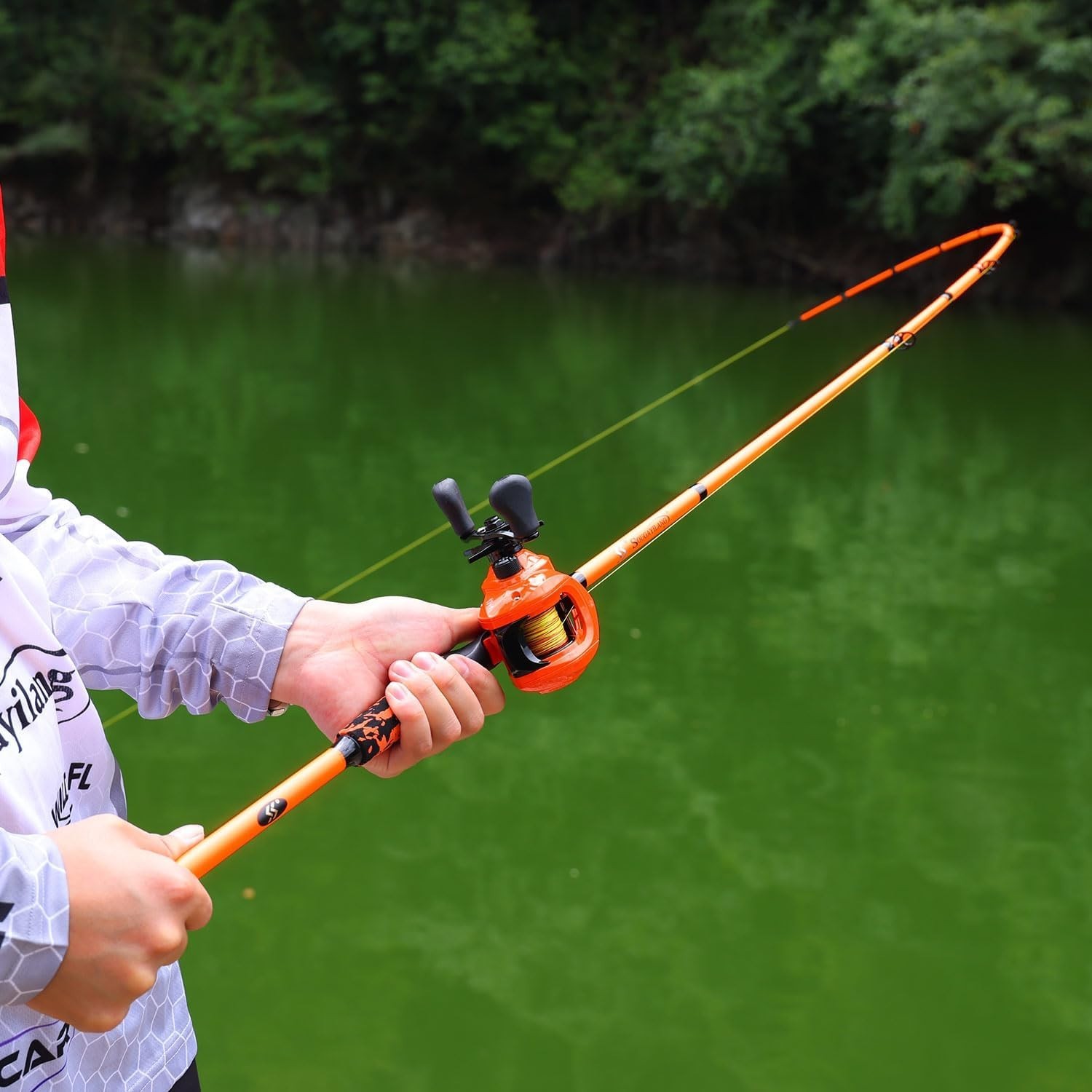 Baitcaster Combo, IM7 Graphite 2Pc Blank Rods,M/MH Power,EVA Handle & Stainle…