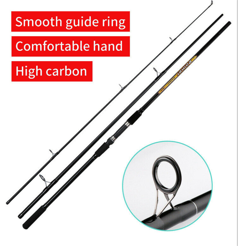 High Strength Carbon Fibre 3 Sections Surf Rods Casting Weight:100-300g